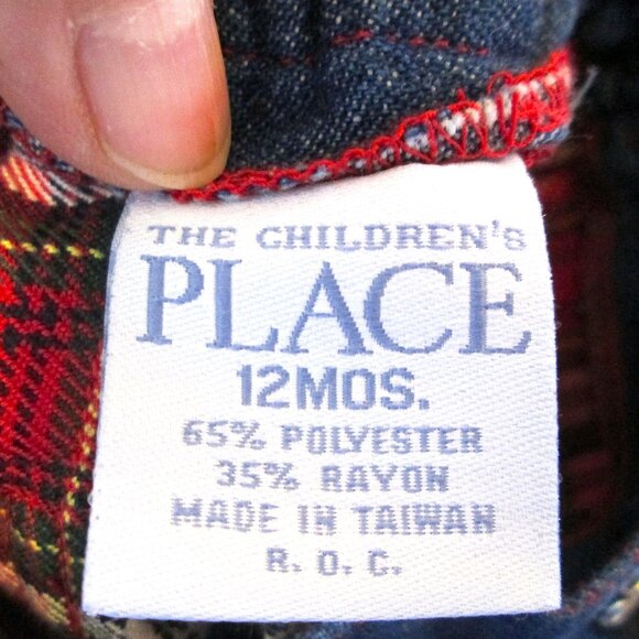 12 Month skort wrap red plaid pleated, jean band with snap closure, Place Manufa - Picture 4 of 7